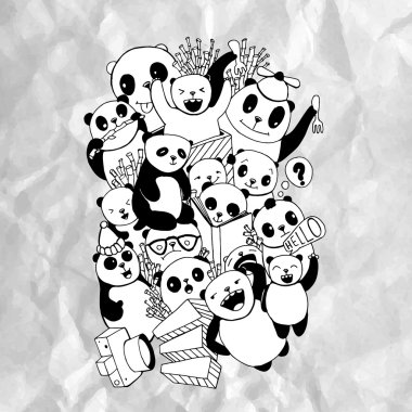 El yapımı ve karalamalar öğeleri arka plan. Tişört ve eşofman üstünü tasarım. Vektör çizim