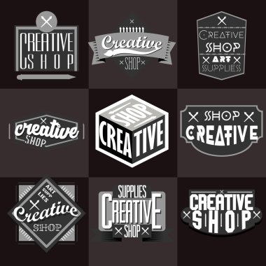 Retro Vintage Insignias or Logotypes set. Vector design elements,badges. objects. business signs, logos, identity and labels.