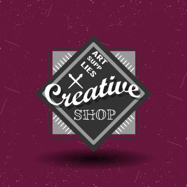 Vintage  black and white logotype for t shirt apparel, print, poster, card design, typographic composition.