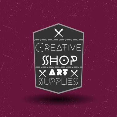 Vintage  black and white logotype for t shirt apparel, print, poster, card design, typographic composition.