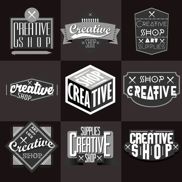 Retro Vintage Insignias or Logotypes set. Vector design elements,badges. objects. business signs, logos, identity and labels. — Wektor stockowy