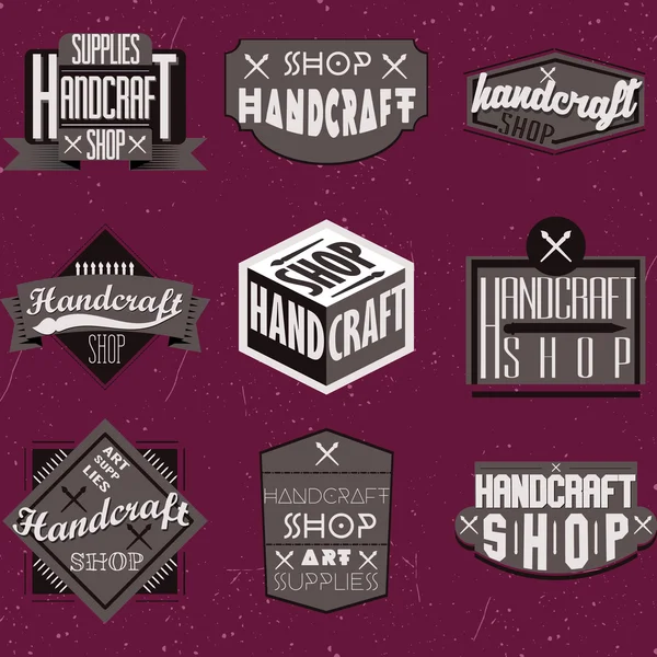 Conjunto de Insígnias ou Logotipos Vintage Retro. Elementos de design vetorial, sinais comerciais, logotipos, identidade, rótulos, crachás e objetos . —  Vetores de Stock