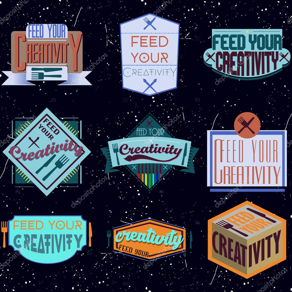 Motivational typography design. Retro and vintage templates. Flourishes calligraphic ornaments, labels, badges, cards. Vector set