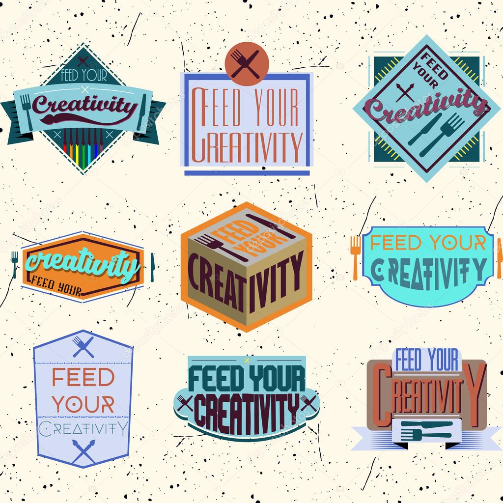 Motivational typography design. Retro and vintage templates. Flourishes calligraphic ornaments, labels, badges, cards. Vector set