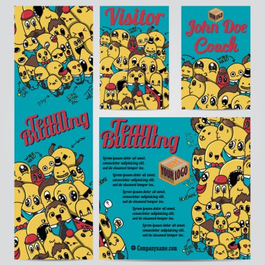 Kurumsal kimlik vektör şablonları ayarlamak karalamalar ekip tema oluşturma