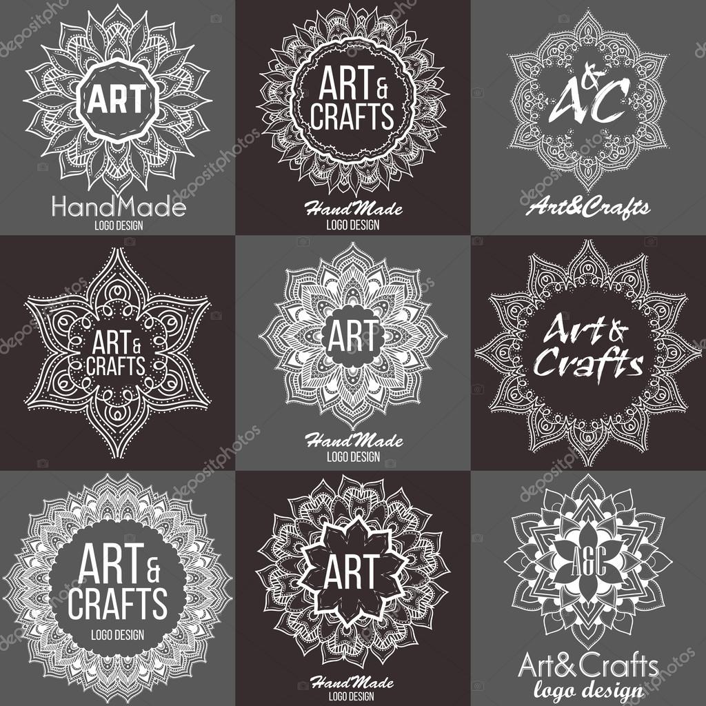 Oriental high quality logo templates set. Vector ethnic ornamental design for beauty salons, spa, massage, barber shops, saunas, healthcare and medicine.