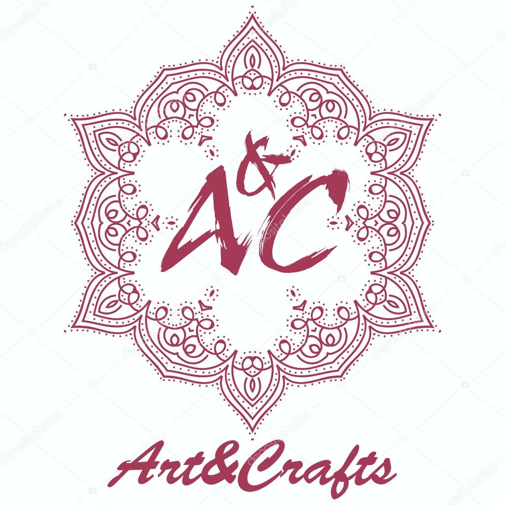 Etnik Logo Dekoratif Unsur El Zarif Lineart Logo Tasarimi Cekilmis Vektor Cizim Islam Arapca Indian Osmanli Motifleri Stok Vektor C Nebrevno 87135226