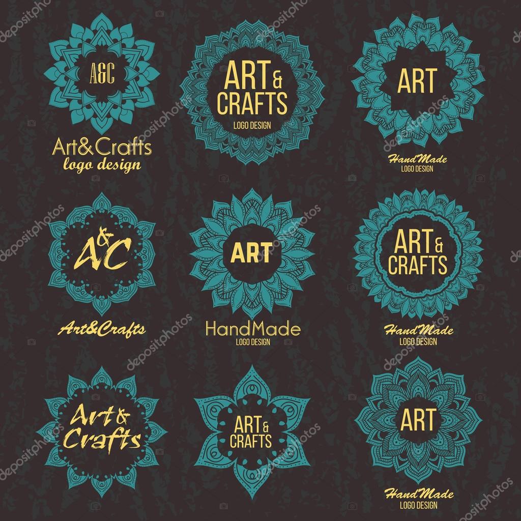 Ethnic logotype decorative element. Hand drawn elegant lineart logo design element. vector illustration. Islam, Arabic, Indian, ottoman motifs.
