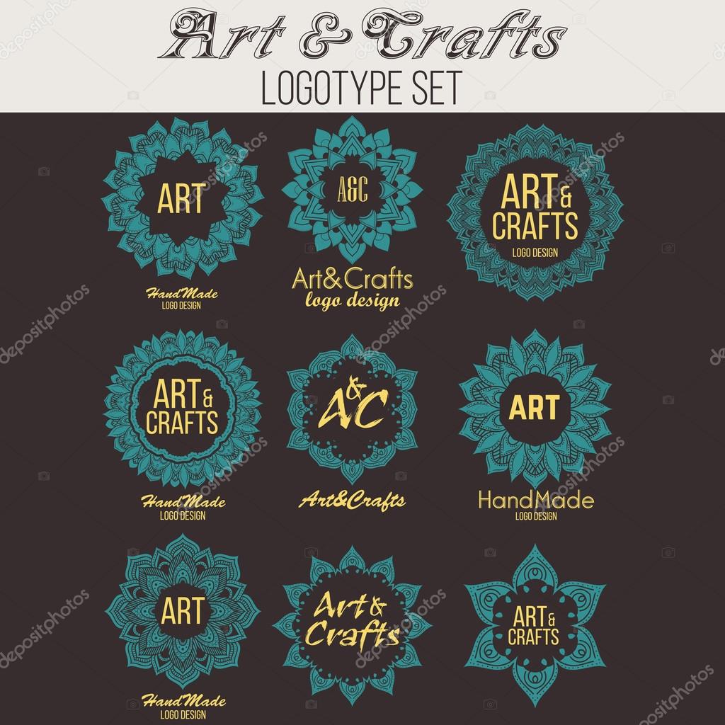Ethnic logotype decorative element. Hand drawn elegant lineart logo design element. vector illustration. Islam, Arabic, Indian, ottoman motifs.