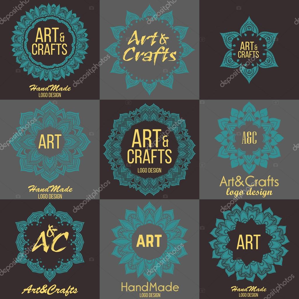 Ethnic logotype decorative element. Hand drawn elegant lineart logo design element. vector illustration. Islam, Arabic, Indian, ottoman motifs.