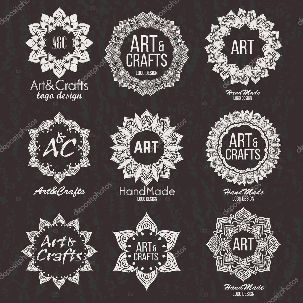 Oriental high quality logo templates set. Vector ethnic ornamental design for beauty salons, spa, massage, barber shops, saunas, healthcare and medicine.