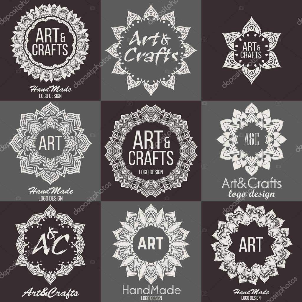 Oriental high quality logo templates set. Vector ethnic ornamental design for beauty salons, spa, massage, barber shops, saunas, healthcare and medicine.