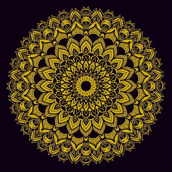 Gold mandala on black background. Ethnic vintage pattern. Stock Vector  Image by ©nebrevno #92483454