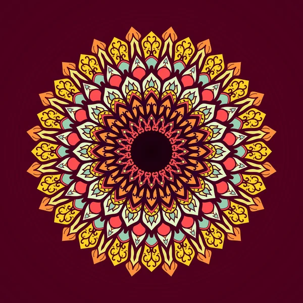 Mandala. Vintage dekoratif öğeler. Oryantal desen vektör çizim. Islam, Arapça, Hint, Türk, pakistan, Çin, Osmanlı motifleri — Stok Vektör