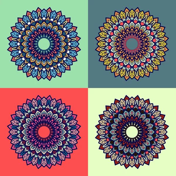 Mandala. Éléments décoratifs vintage. Fond dessiné à la main. Islam, Arabe, Indien, motifs ottomans . — Image vectorielle