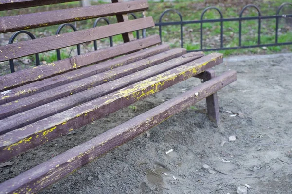 Eski ahşap benç dokusunun Macro Manzarası 