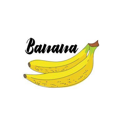 Bir muz meyvesinin basit izole görüntüsü.