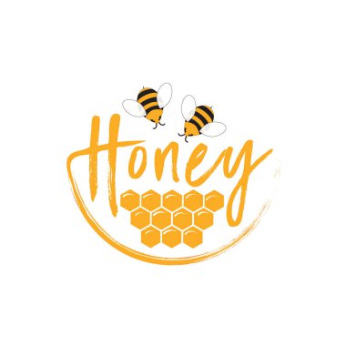 Arı ve bal petekli bal logosu