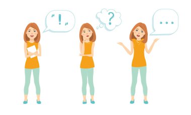 Üzerinde kabarcıklar olan konuşan kadınlar.