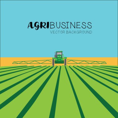 Agribusiness concept - Tractor in the field
