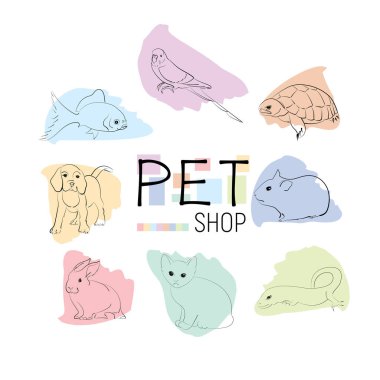 Evcil hayvan dükkânı simgeleri ve logoları
