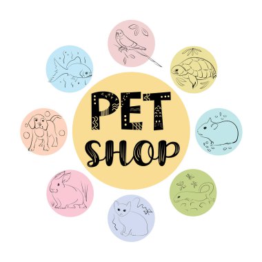 Evcil hayvan dükkânı simgeleri ve logoları