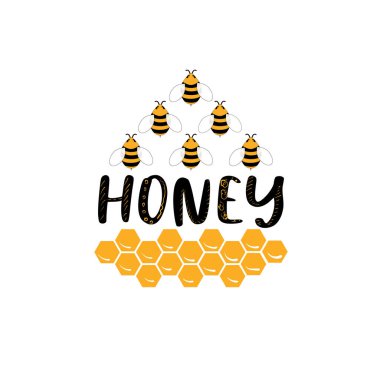 Arı ve bal petekli bal logosu