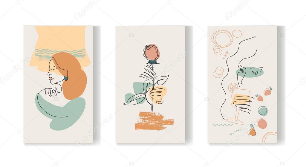 A set of abstract vector posters