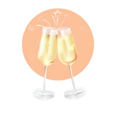 Gerçekçi şampanya kadehleri.