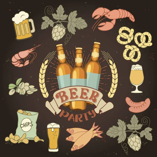 Modèle d'invitation à une fête de la bière — Image vectorielle