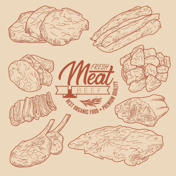 Juego de carne de res — Archivo Imágenes Vectoriales