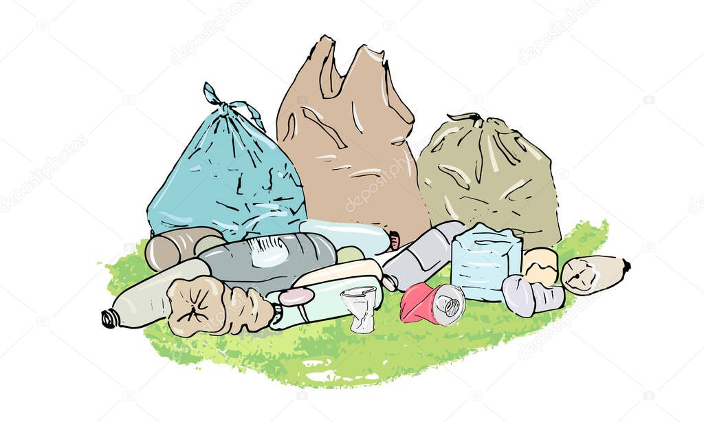Garbage bags and landfill