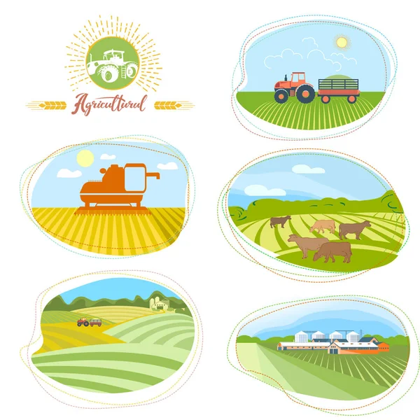 Conjunto de imagens agro —  Vetores de Stock