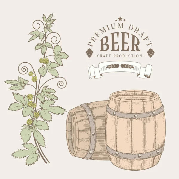 Шаблон фона для пива — стоковый вектор
