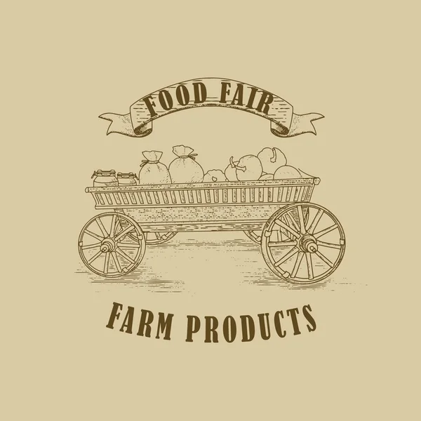 Agricultural fair concept in the old style. — Stockový vektor