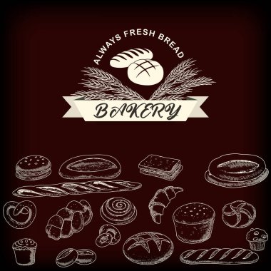 Bir dizi fırın ürünü.