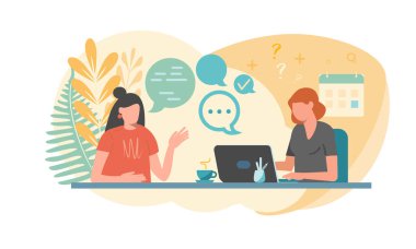 İş görüşmesinde işveren ve aday konuşuyor