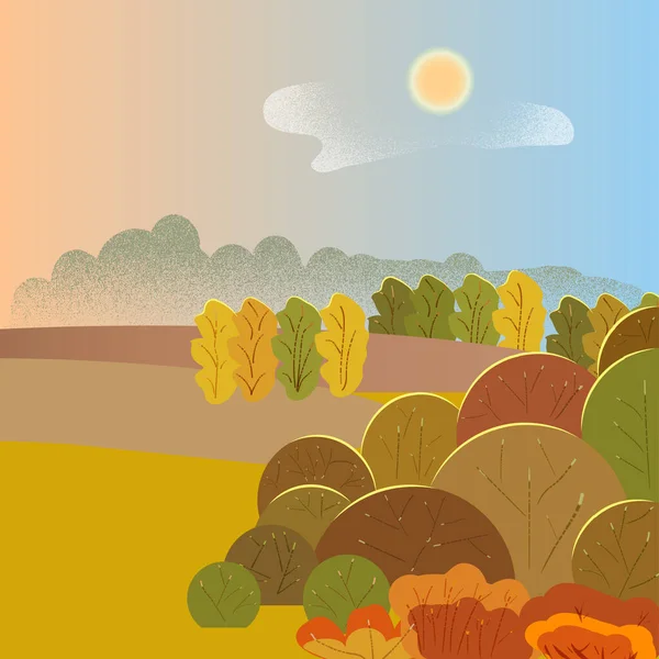 Paysage rural d'automne — Image vectorielle