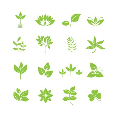 Yapraklı bir simge seti