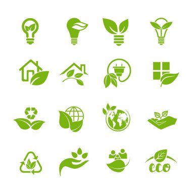 Çevresel işaretleri olan bir dizi simge