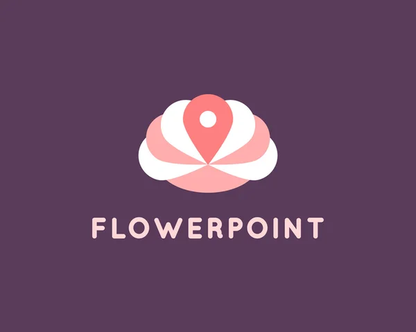Λουλούδι και το Pin λογότυπο — Διανυσματικό Αρχείο