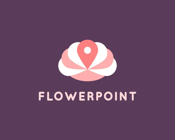 Bloem en Pin Logo — Stockvector