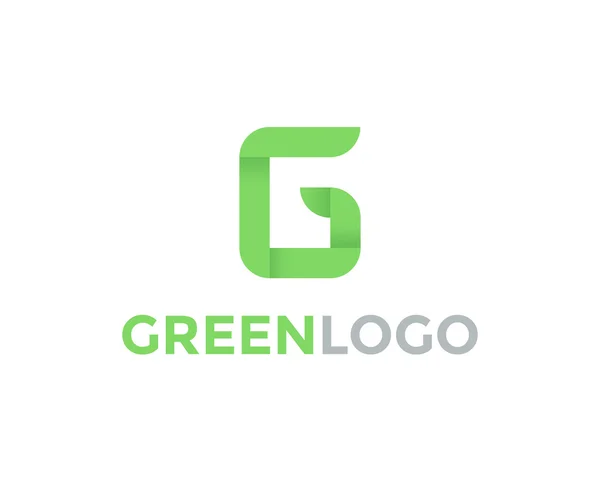 Greeen harf G Logo — Stok Vektör