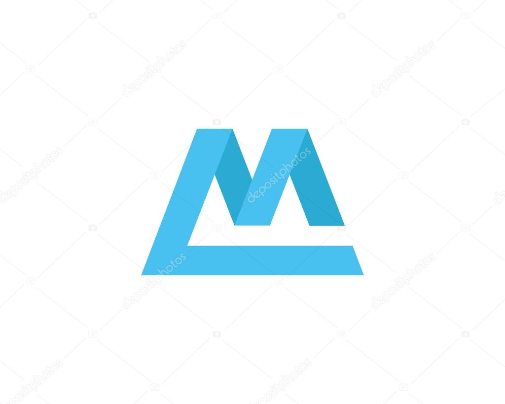 Letter M logo design template element. Flat web app logo icon, marketing or mobile symbol