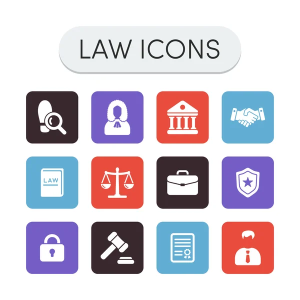 Iconos de la ley — Archivo Imágenes Vectoriales