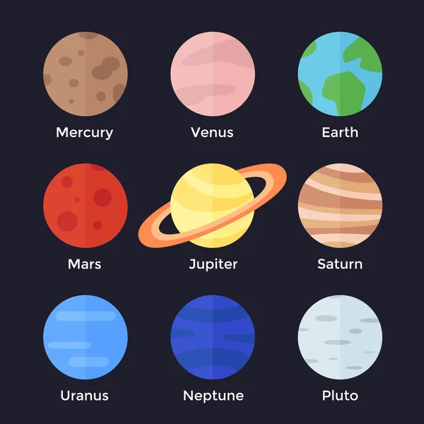 Planeten van het zonnestelsel — Stockvector