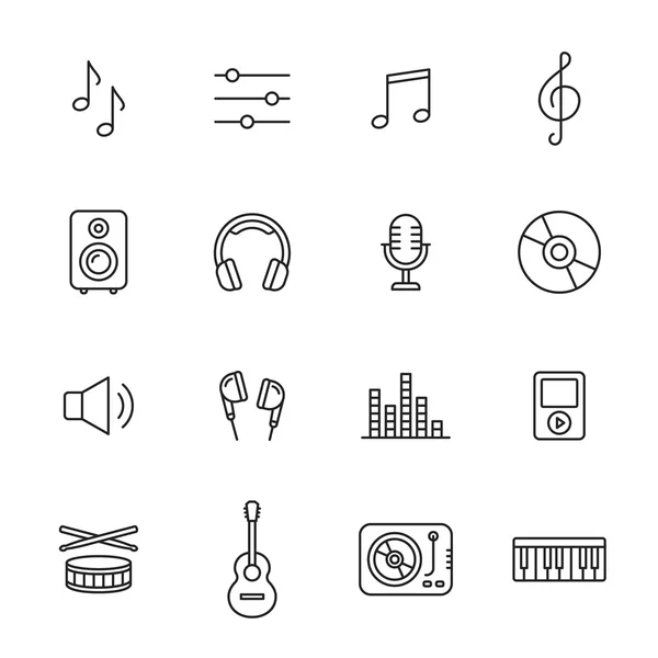 Iconos de música — Vector de stock