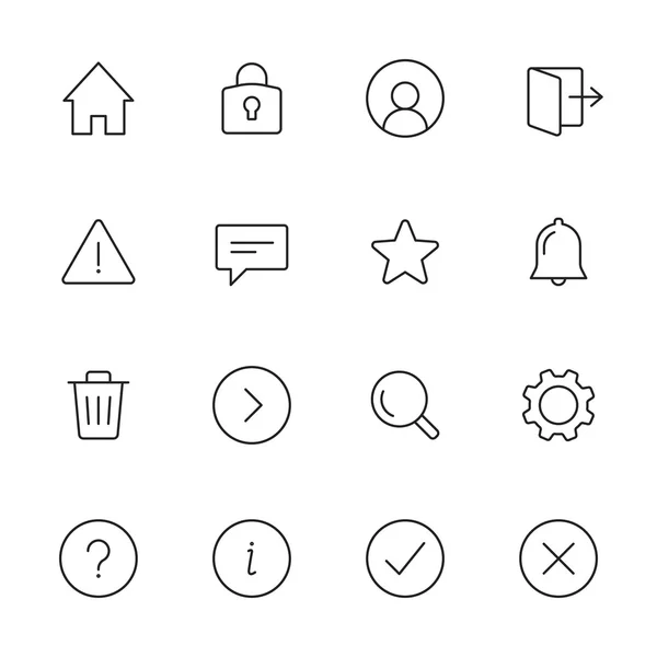 Basic Interface Icons — Stock Vector