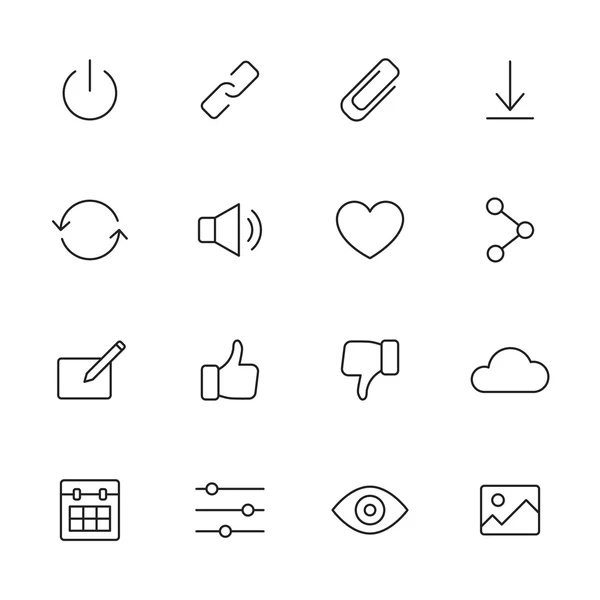 Basic Interface Icons — Stock Vector