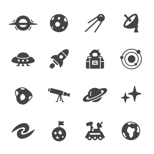 Icone dello spazio e dell'astronomia — Vettoriale Stock